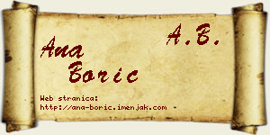 Ana Borić vizit kartica